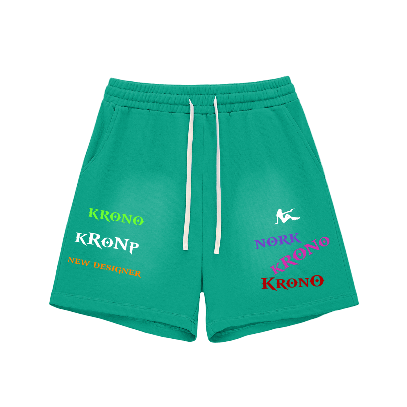 Krono Sun Fade Raw Edge Cotton Shorts