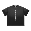 Black t-shirt with 'NEW DESIGNER' text on a white background