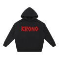 Black hoodie with red 'KRONO' text on a white background
