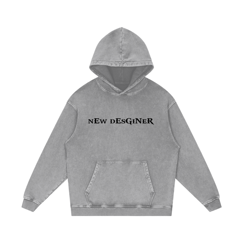 Krono Snow Washed Loose Cotton Poking Hoodie