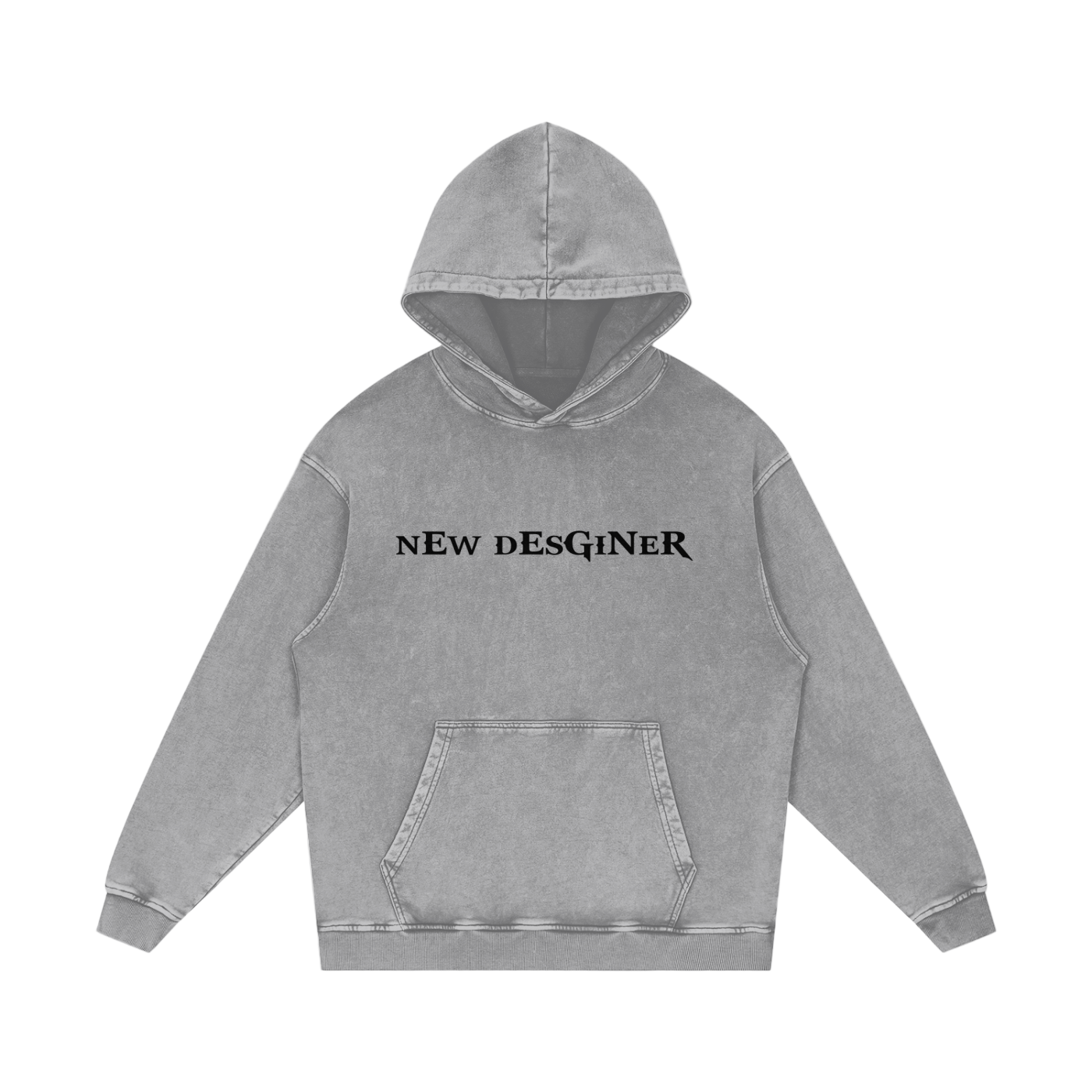 Krono Snow Washed Loose Cotton Poking Hoodie