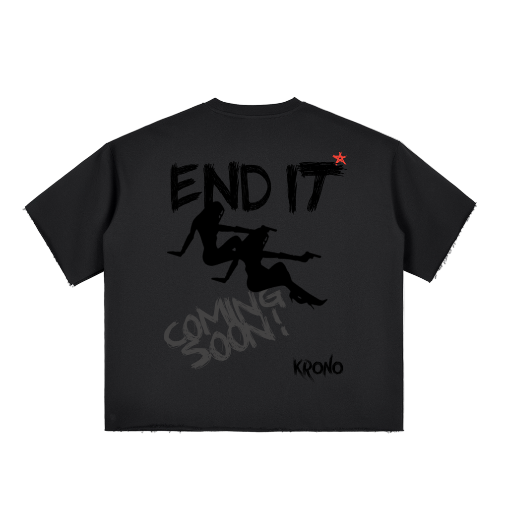 Krono Boxy Half-Sleeve Raw-Edge T-Shirt