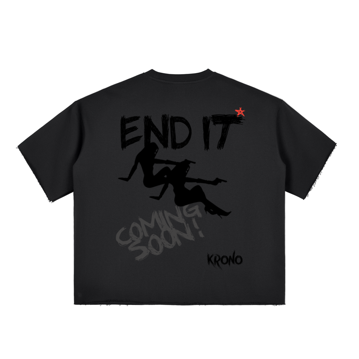 Krono Boxy Half-Sleeve Raw-Edge T-Shirt