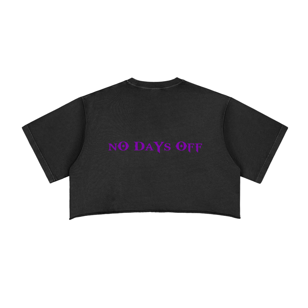 Krono Snow Washed Raw Edge Crop Top