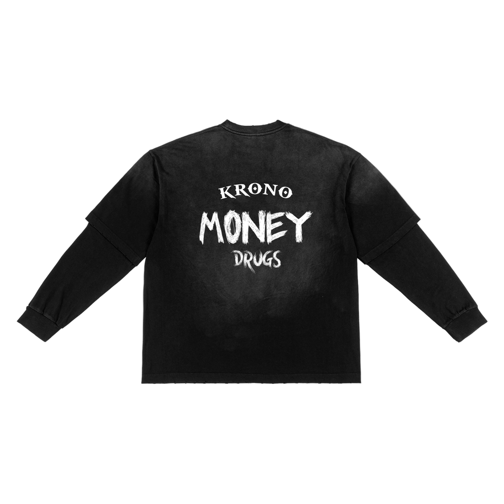 Krono Sunfade Hand-Frayed Faux Two-Piece T-Shirt