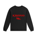 Black sweatshirt with red 'KRONO' logo on a white background