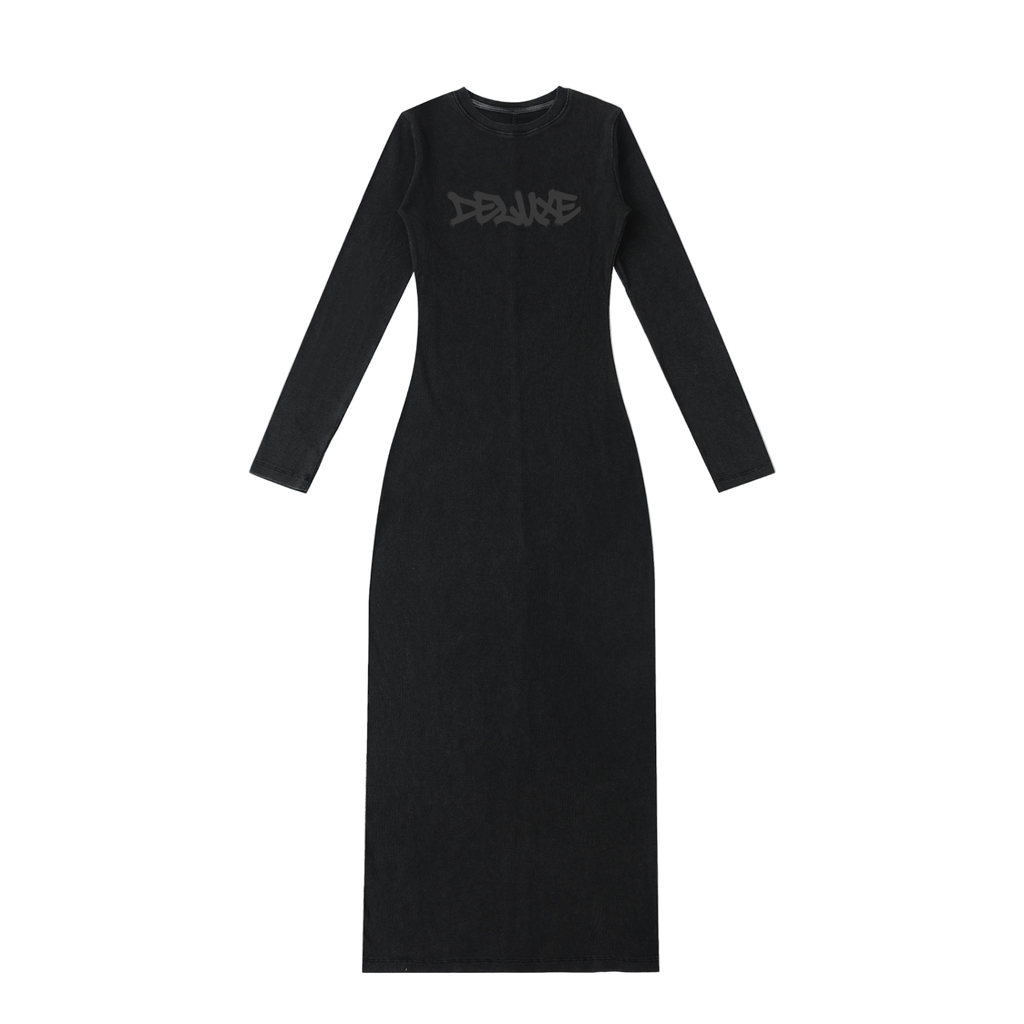 Deluxe Dyed Washed Slit Maxi Dress