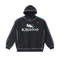 Black hoodie with 'Krono' logo on a white background