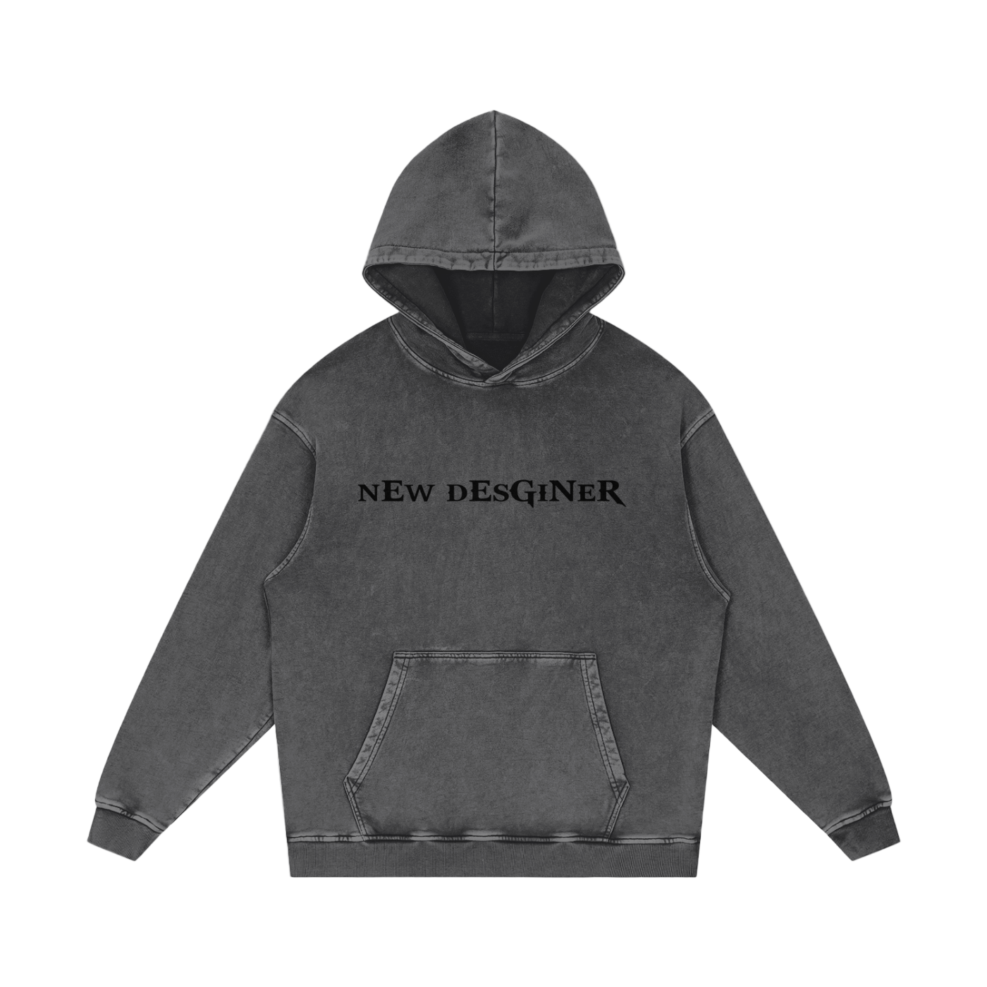 Krono Snow Washed Loose Cotton Poking Hoodie