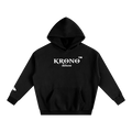 Black hoodie with 'Krono deluxe' logo on a white background