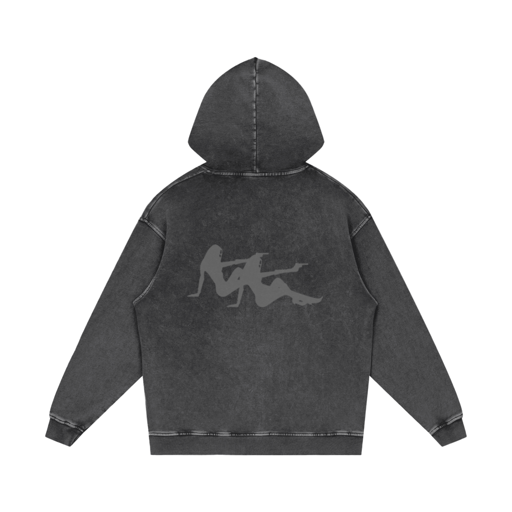 Krono Snow Washed Loose Cotton Poking Hoodie