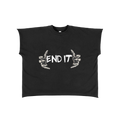 Black sleeveless shirt with 'END IT' text and hand graphics on a white background