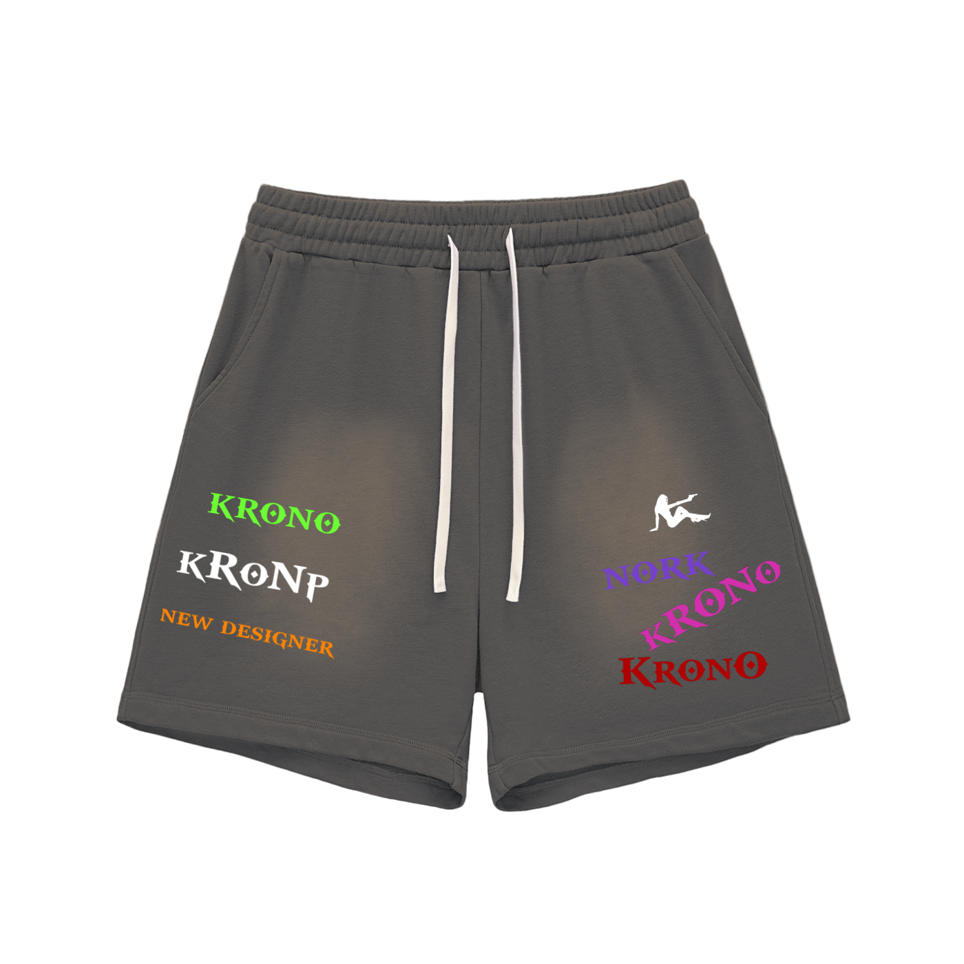 Krono Sun Fade Raw Edge Cotton Shorts