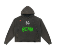 Black hoodie with '86 BEAM' text on a white background