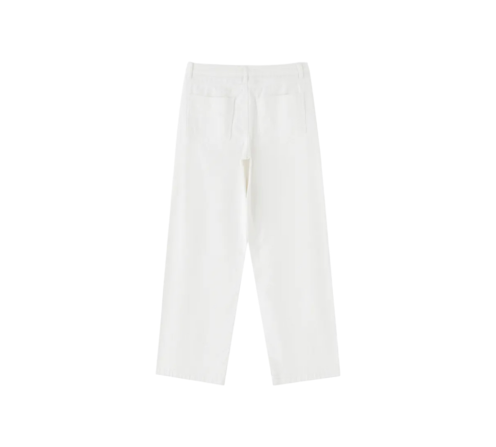 White pants on a white background
