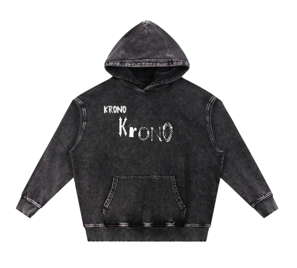 Snow Wash Hand-Frayed Heavyweight  Hoodie
