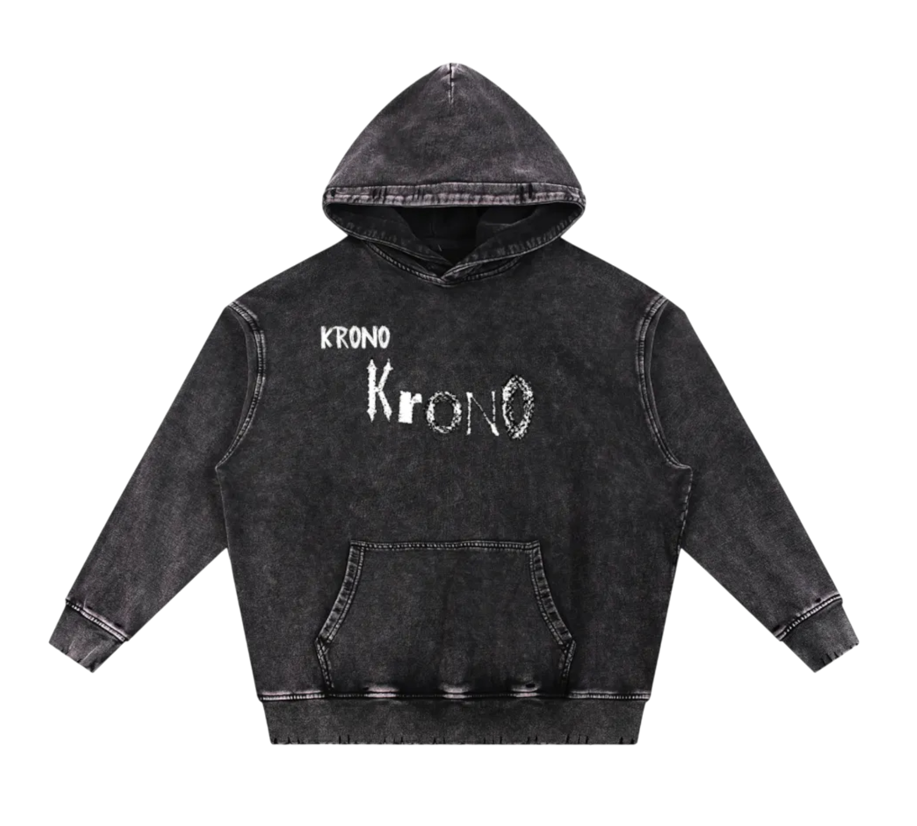 Snow Wash Hand-Frayed Heavyweight  Hoodie