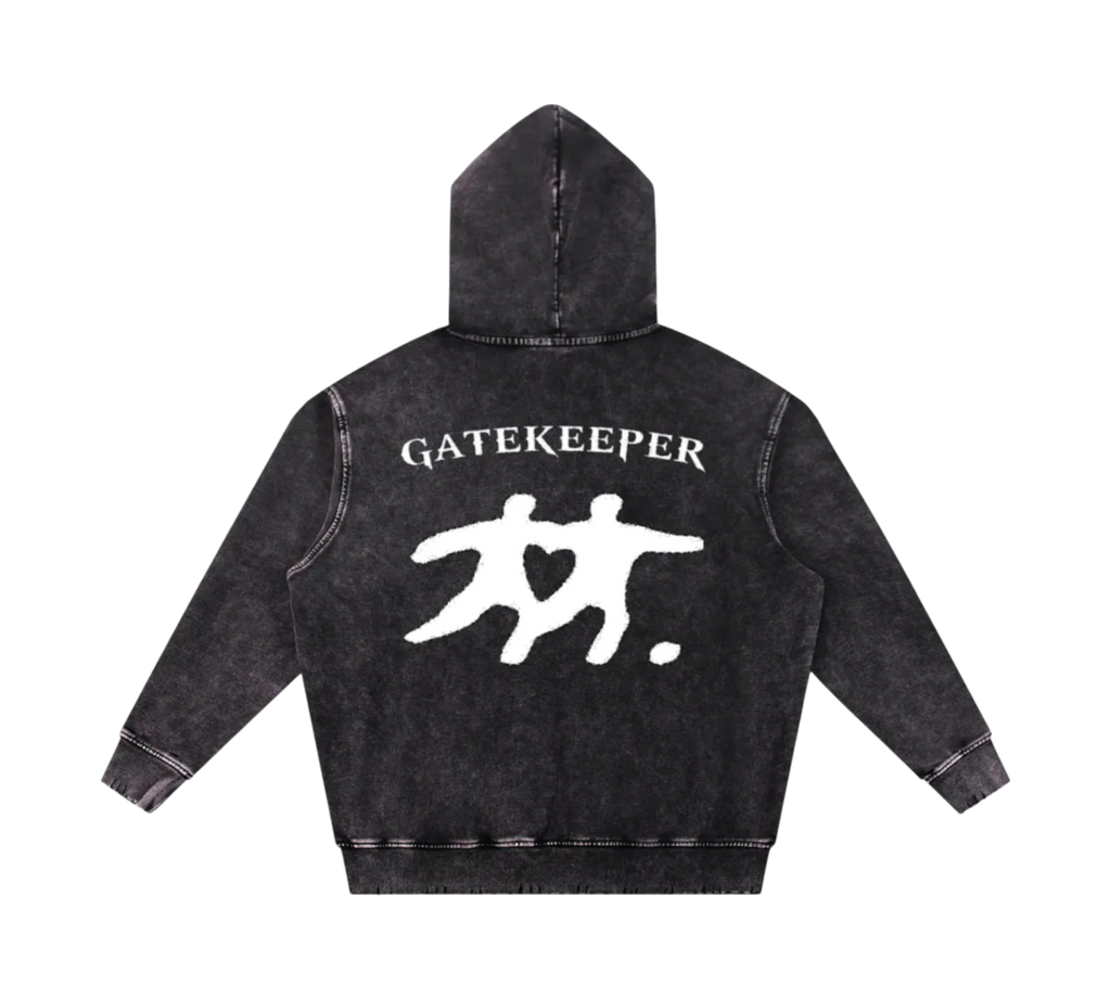 Snow Wash Hand-Frayed Heavyweight  Hoodie