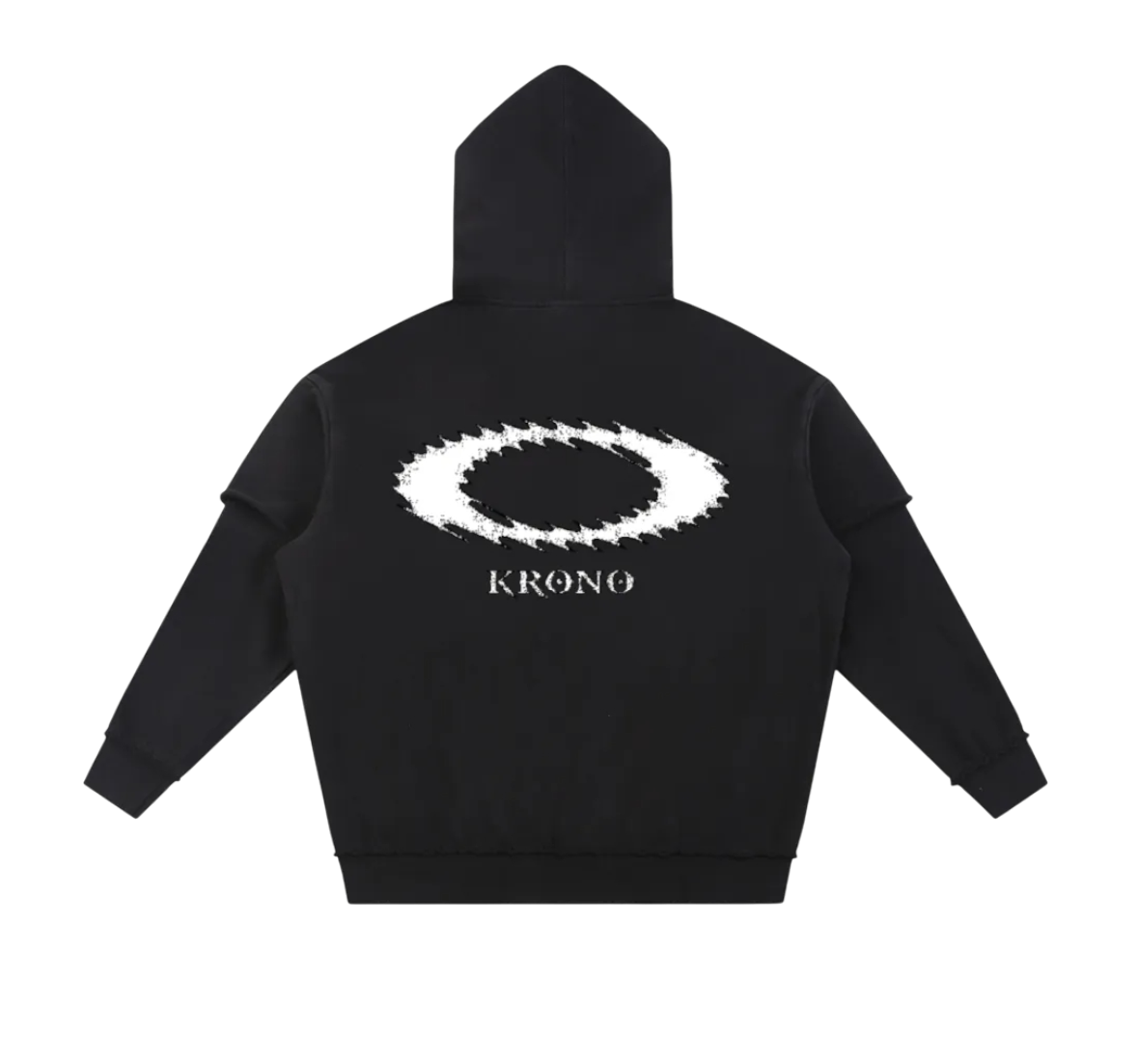 Snow Washed Raw Edge Double Layered Hoodie