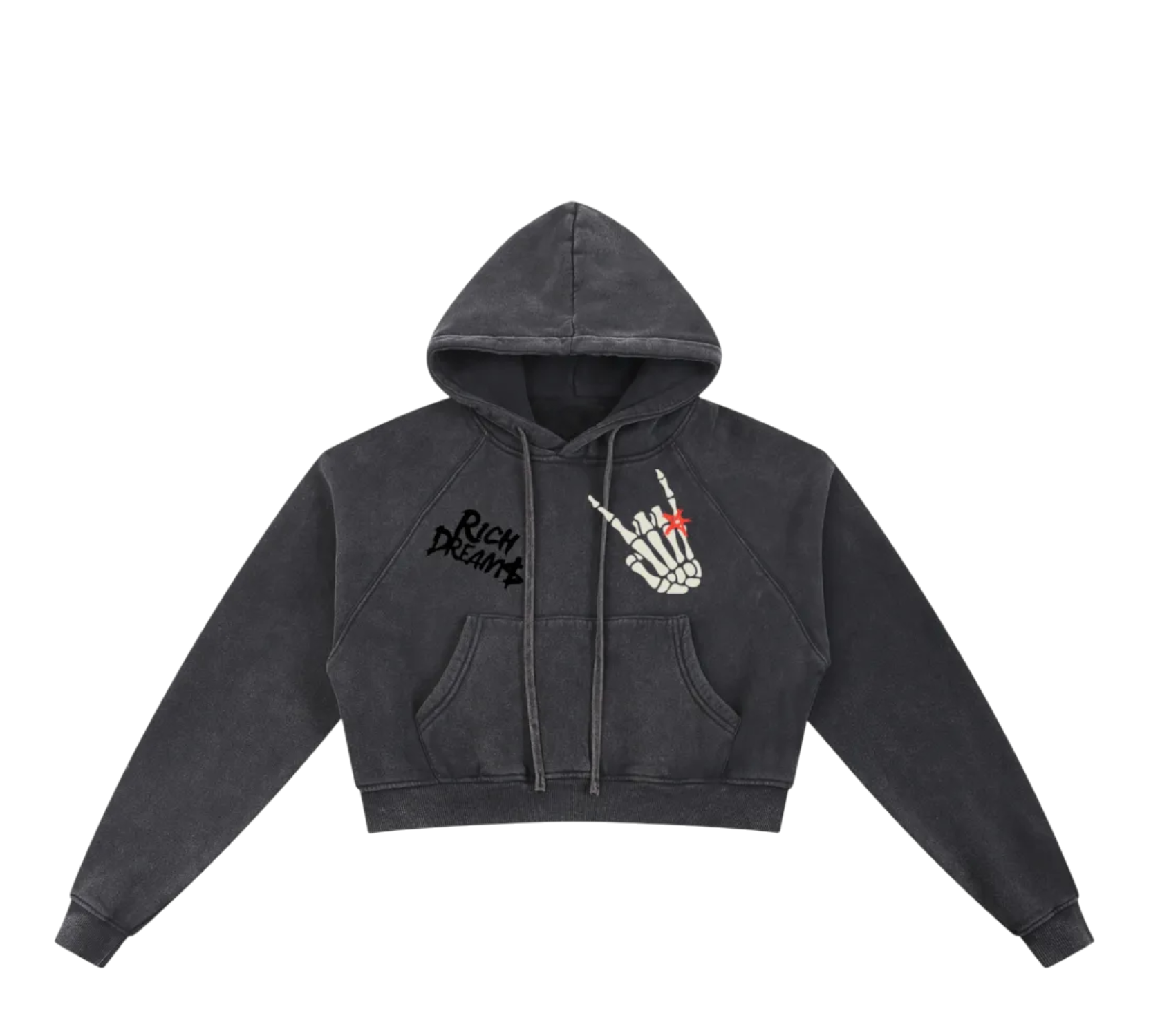 Dj Snow Washed Krono Cropped Hoodie
