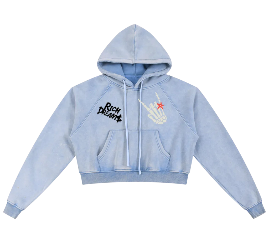 Dj Snow Washed Krono Cropped Hoodie