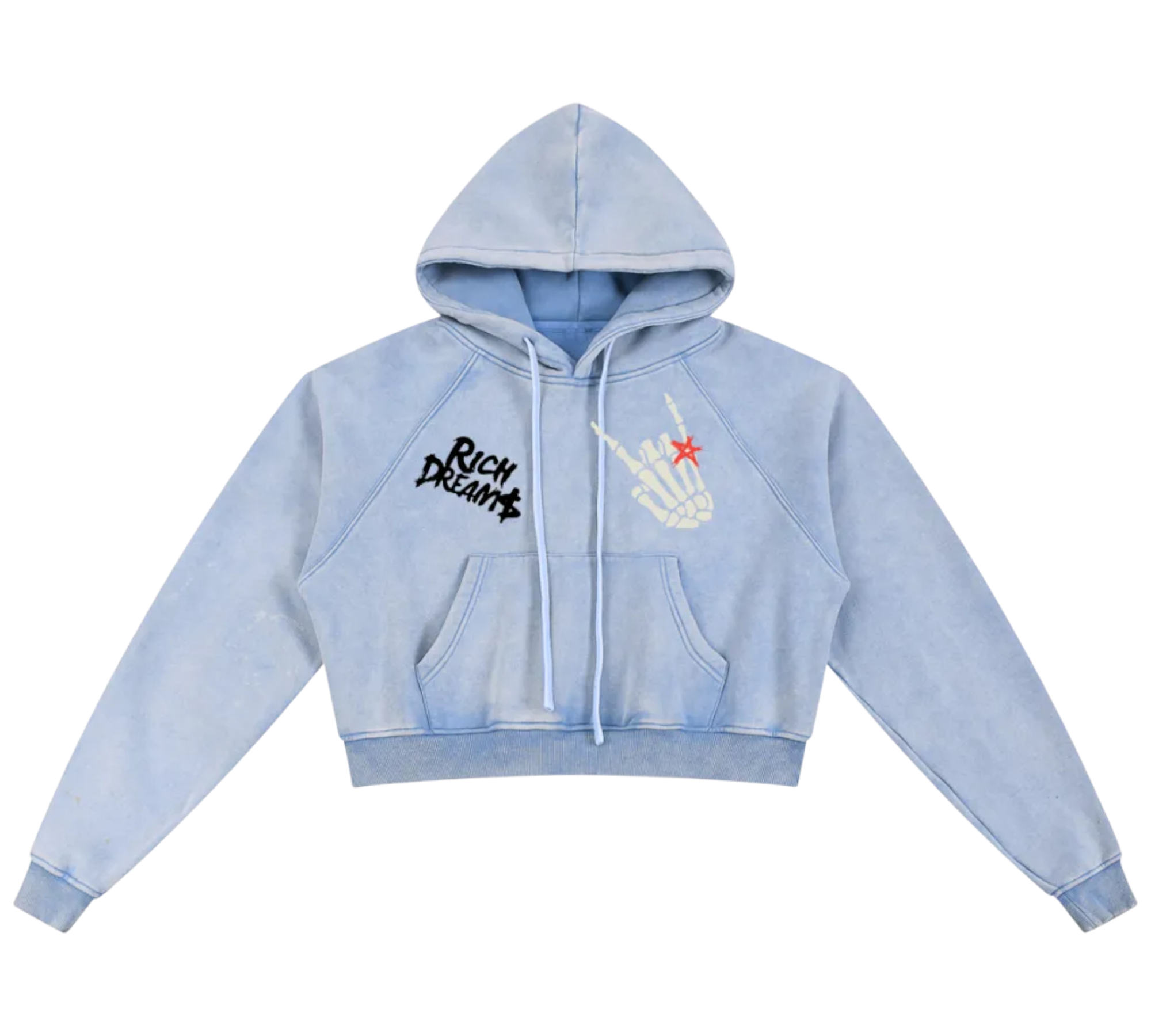 Dj Snow Washed Krono Cropped Hoodie