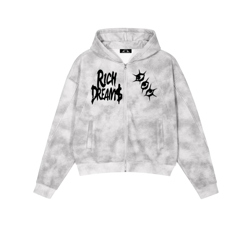 Dirty Krono Washed Zip-Up kAm Fleece Hoodie