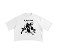 White t-shirt with black graphic design and 'KRONO' text on a white background